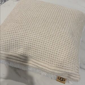 UGG Beige Waffle Knit Pillow